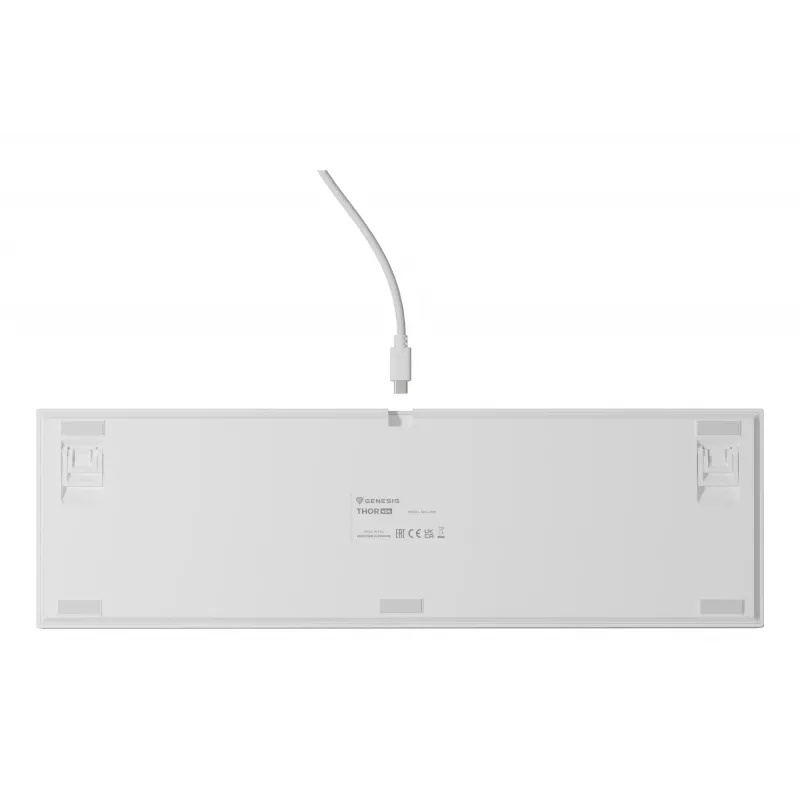 Mechaninė klaviatūra GENESIS THOR 404, pilno dydžio, USB, QWERTY anglų, RGB apšvietimas, balta