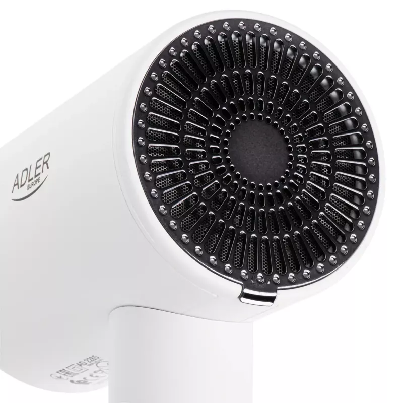 Sieninis plaukų džiovintuvas Adler AD 2285 — 2000 W, 3 temperatūros režimai, šalto oro pūtimas, baltas