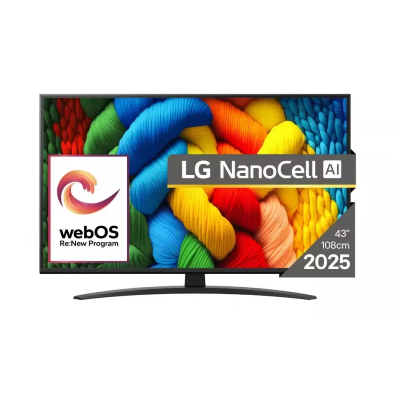 LG NanoCell AI 43NANO81A3A televizorius 109.2 cm (43 coliai) 4K Ultra HD Smart TV Wi-Fi Juodas