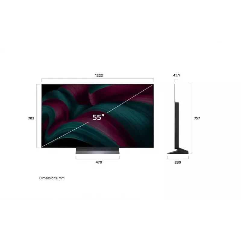 LG OLED evo AI OLED55C51LA televizorius 139,7 cm (55 colių) 4K Ultra HD Smart TV Wi-Fi juodas