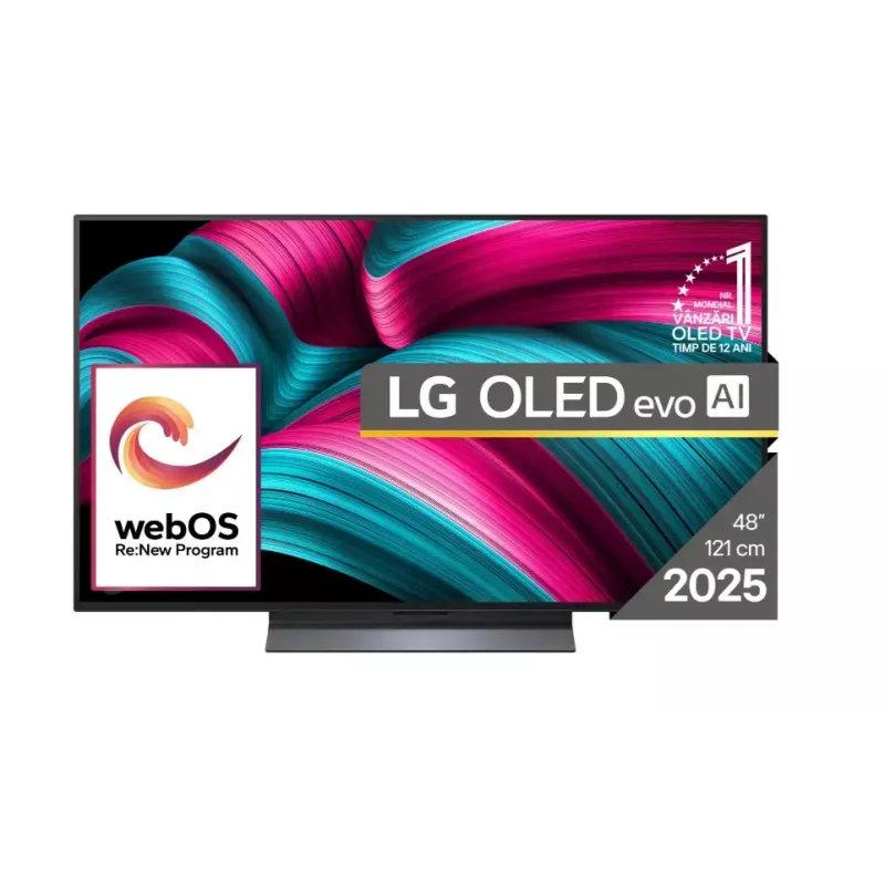 LG OLED evo AI OLED48C51LA televizorius 121,9 cm (48 colių) 4K Ultra HD išmanusis televizorius Wi-Fi juodas