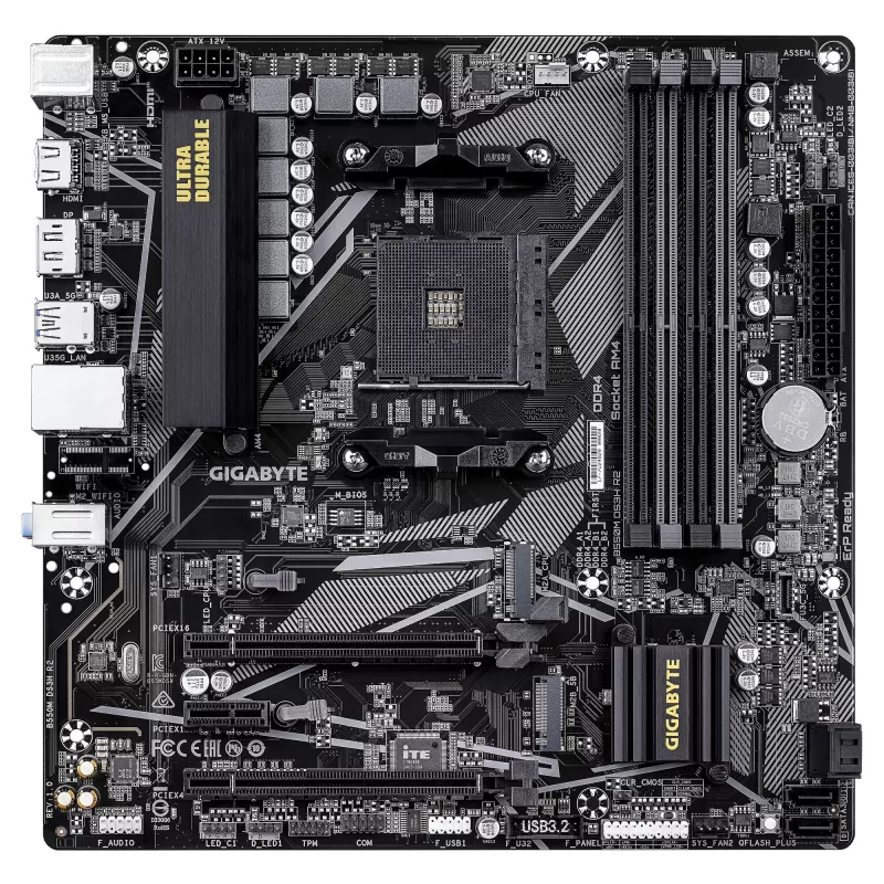 Motininė plokštė GIGABYTE B550M DS3H R2, B550, Socket AM4, Micro ATX