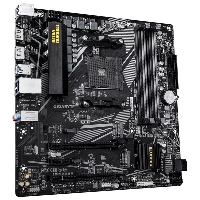 Motininė plokštė GIGABYTE B550M DS3H R2, B550, Socket AM4, Micro ATX
