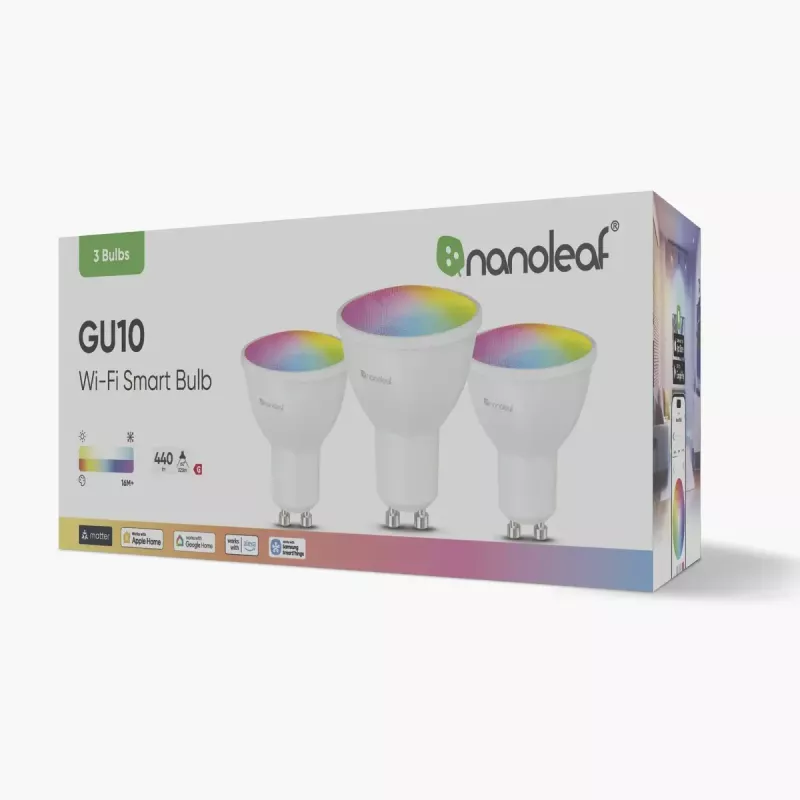 Išmanioji lemputė Nanoleaf N7502B02-3GU10 RGBCW Wi‑Fi 3 vnt. pakuotė GU10