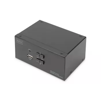 DIGITUS DS-12862 KVM jungiklis 2 kompiuteriams su dviem DisplayPort išėjimais, 4K 60 Hz