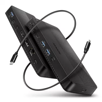 Axagon HMC-U4 USB4 stotelė, 3x USB-A, 2x USB-C, HDMI ir DP 8K/30Hz, RJ-45, SD/mSD, garsas, PD 100W