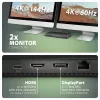 Axagon HMC-U4 USB4 stotelė, 3x USB-A, 2x USB-C, HDMI ir DP 8K/30Hz, RJ-45, SD/mSD, garsas, PD 100W