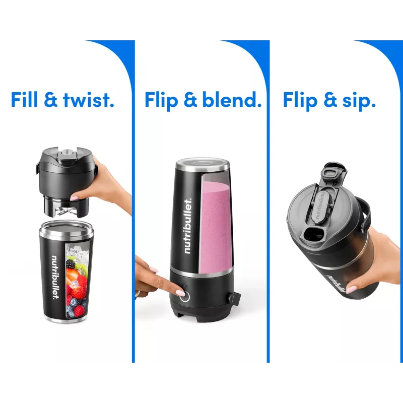 Nešiojamas blenderis NutriBullet Flip 0.59 L 11 W juodas