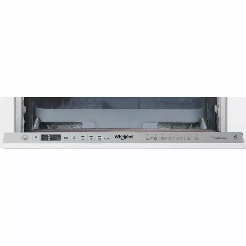 Įmontuojamas siauras indaplovė WHIRLPOOL WSIO 3T223 PCE X — 10 komplektų, 43 dB, 45 cm