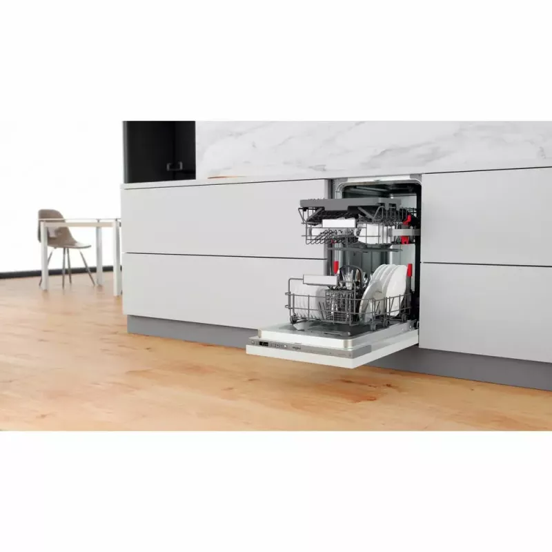 Įmontuojamas siauras indaplovė WHIRLPOOL WSIO 3T223 PCE X — 10 komplektų, 43 dB, 45 cm