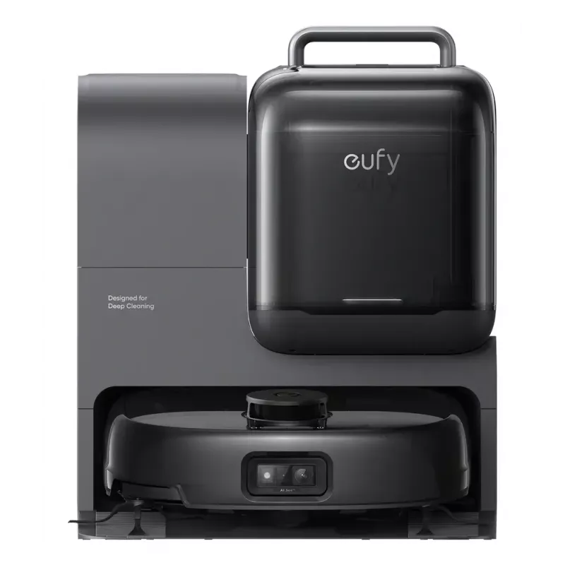 Robotinis dulkių siurblys ir šluotuvas Eufy Omni E28 – 3 L dulkėms, 2,5 L vandeniui, 5200 mAh baterija, juodas