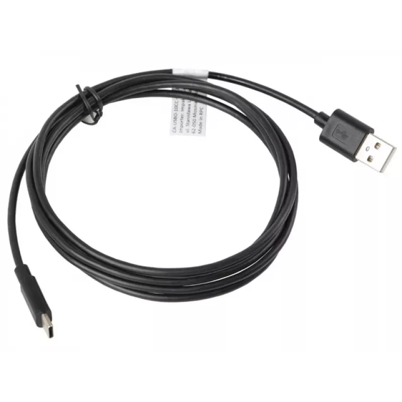 USB kabelis LANBERG CA-USBO-10CC-0018-BK USB 2.0, USB A (vyriškas) į USB C (vyriškas), 1,8 m, juodas