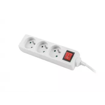 Prailginimo laidas Lanberg PS1-03E-0150-W 1,5 m, 3 AC lizdai, baltas