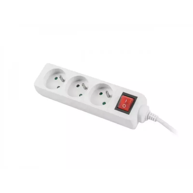 Prailginimo laidas Lanberg PS1-03E-0150-W 1,5 m, 3 AC lizdai, baltas
