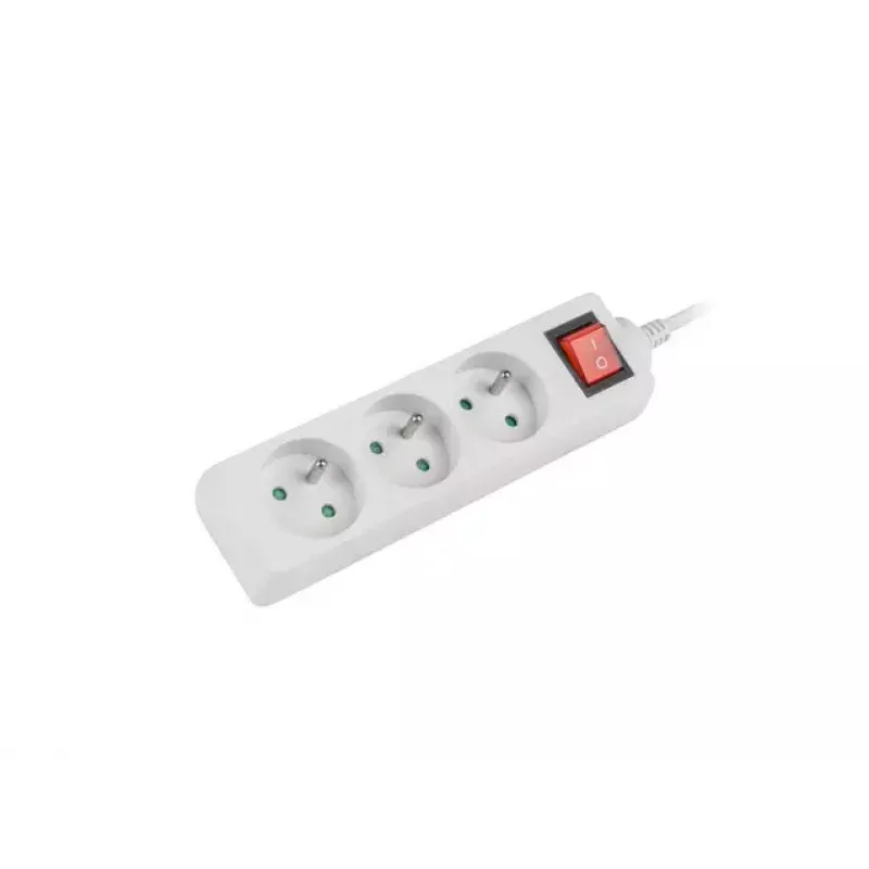 Prailginimo laidas Lanberg PS1-03E-0150-W 1,5 m, 3 AC lizdai, baltas