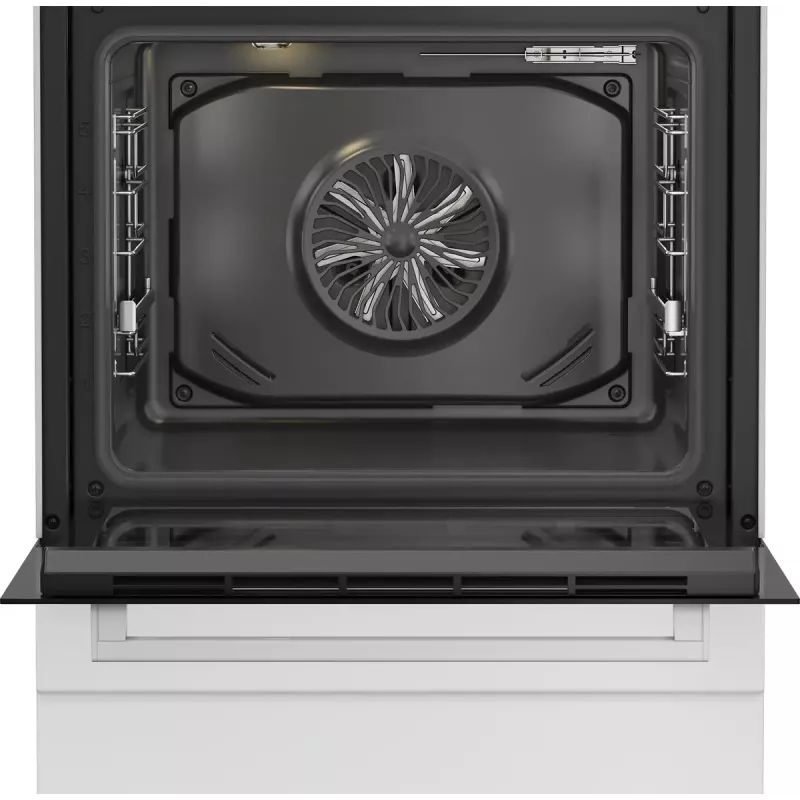 Laisvai pastatoma viryklė Beko FBM62330GWDTN dujinė elektrinė juoda balta 72L A
