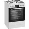 Laisvai pastatoma viryklė Beko FBM62330GWDTN dujinė elektrinė juoda balta 72L A