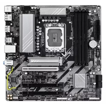 GIGABYTE B860M DS3H pagrindinė plokštė – Intel Core Ultra procesoriams, 5+1+2+1 fazių VRM, iki 9066MHz DDR5, 1xPCIe 5.0 + 1xPCIe 4.0 M.2, 2.5GbE LAN, USB 3.2 Gen 2