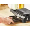 Kontaktinė grilio keptuvė Tefal Inicio Compact GC270D10 – 1000 W, stačiakampė, grotelių paviršius, juoda/nerūdijantis plienas
