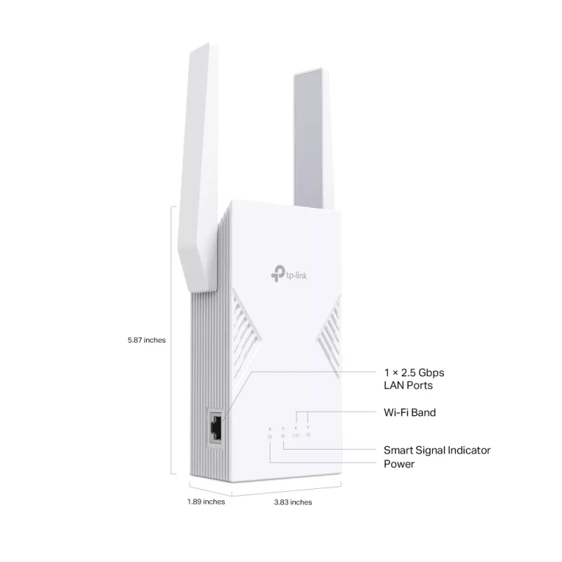 Tinklo siųstuvas-imtuvas TP-LINK BE3600, 2882 Mbit/s, dvejopos juostos 2,4/5 GHz, 1× RJ-45, baltas