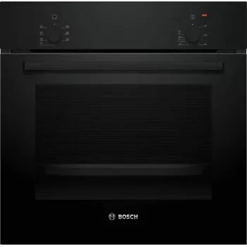 Įmontuojama elektrinė orkaitė Bosch Serie 2 HBF010BA1 — 66 l, A energijos klasė, sukamoji rankenėlė, juoda