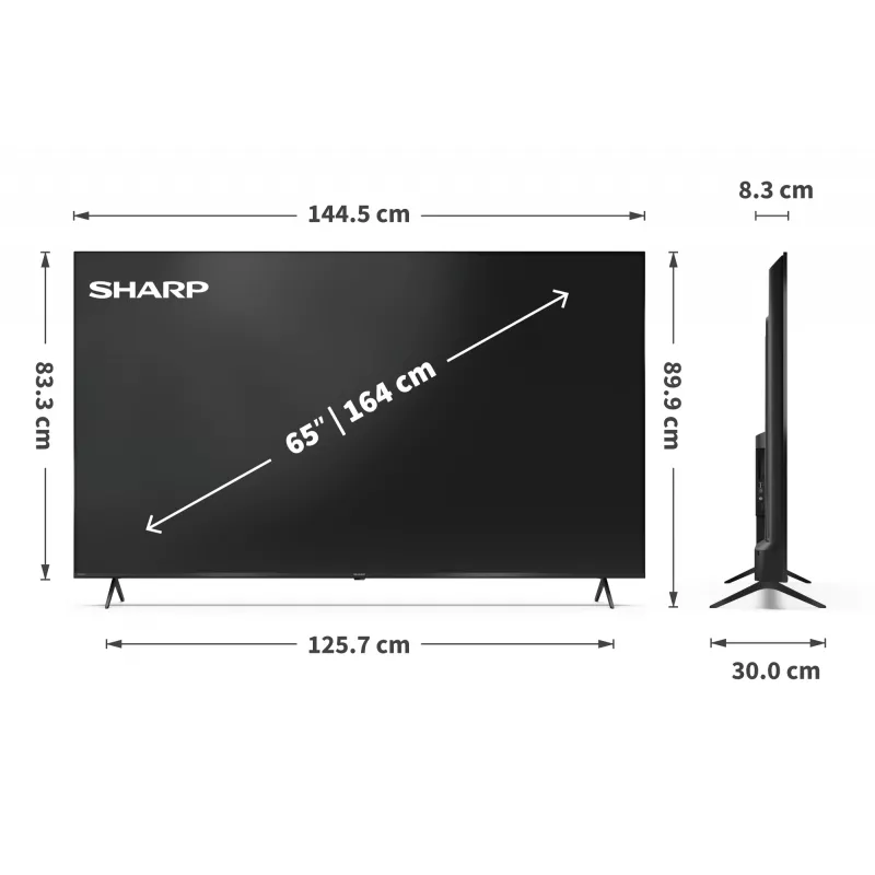 Sharp 65HP5265E televizorius 165,1 cm (65 col.) 4K Ultra HD Smart TV Wi-Fi juodas