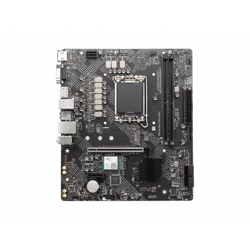 Motininė plokštė MSI PRO H610M-G WIFI DDR4, Intel H610, LGA 1700, micro ATX, 2x DIMM, 64GB, Wi‑Fi 5, Bluetooth 4.2, 4x SATA III
