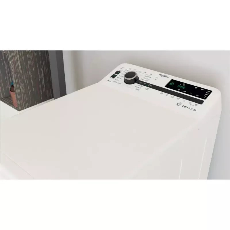 Skalbimo mašina su viršutiniu pakrovimu WHIRLPOOL TDLRBX 6252BS EU — 6 kg, 1200 aps./min., B energijos klasė, balta
