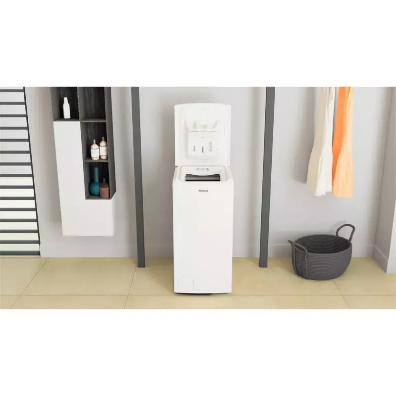Skalbimo mašina su viršutiniu pakrovimu WHIRLPOOL TDLRBX 6252BS EU — 6 kg, 1200 aps./min., B energijos klasė, balta