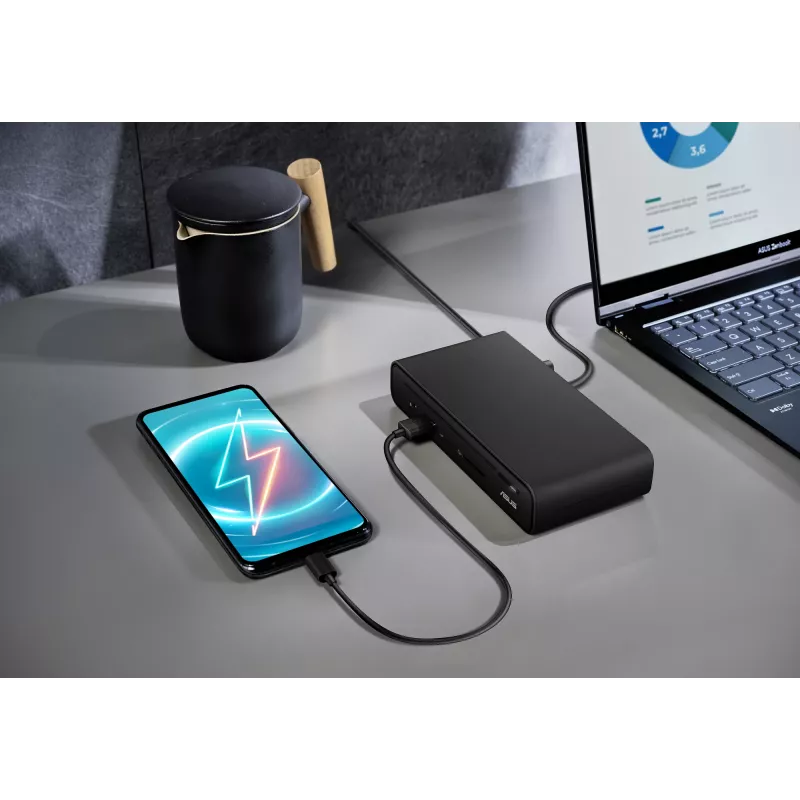 ASUS DC300 USB-C Dock su trimis ekranais, USB 3.2 Gen 2, juoda