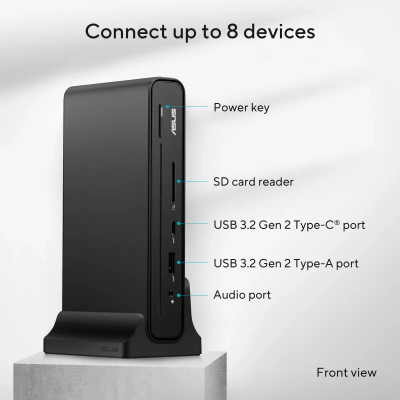 ASUS DC300 USB-C Dock su trimis ekranais, USB 3.2 Gen 2, juoda