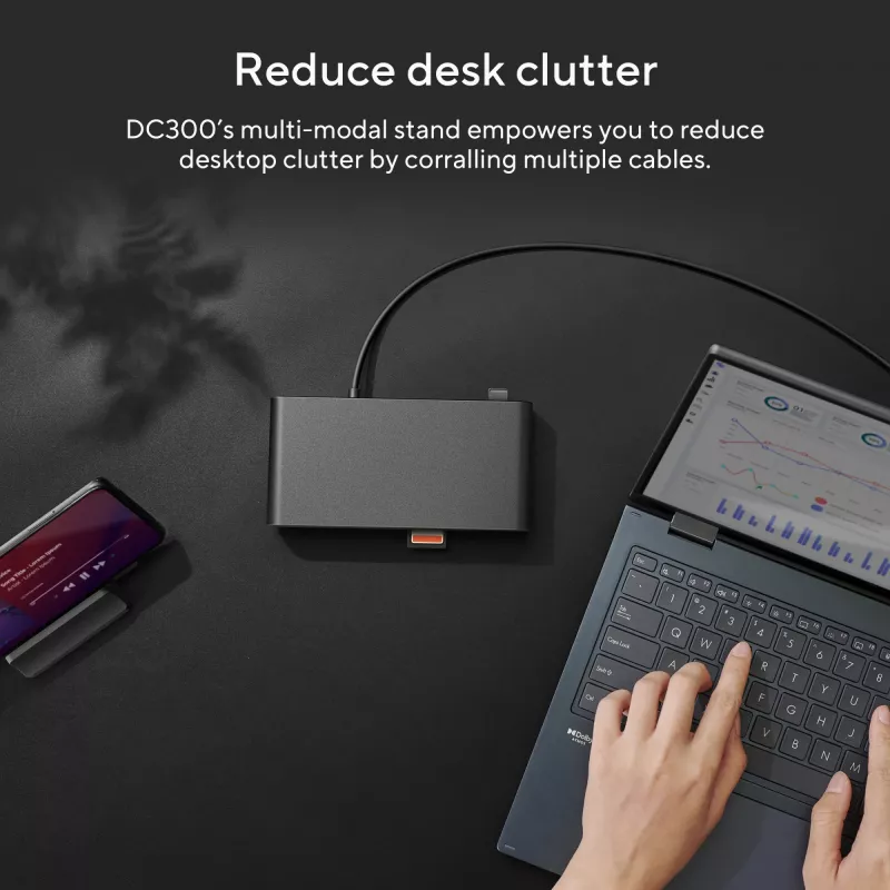 ASUS DC300 USB-C Dock su trimis ekranais, USB 3.2 Gen 2, juoda
