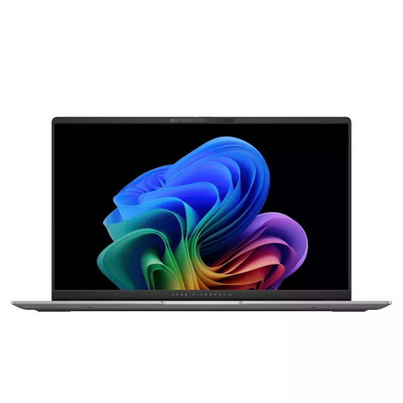 Nešiojamas kompiuteris ASUS Vivobook S 15 S5507QA — Qualcomm Snapdragon X1E-78-100, 15,6 colio 3K, 32 GB RAM, 1 TB SSD, Windows 11 Home, sidabrinis