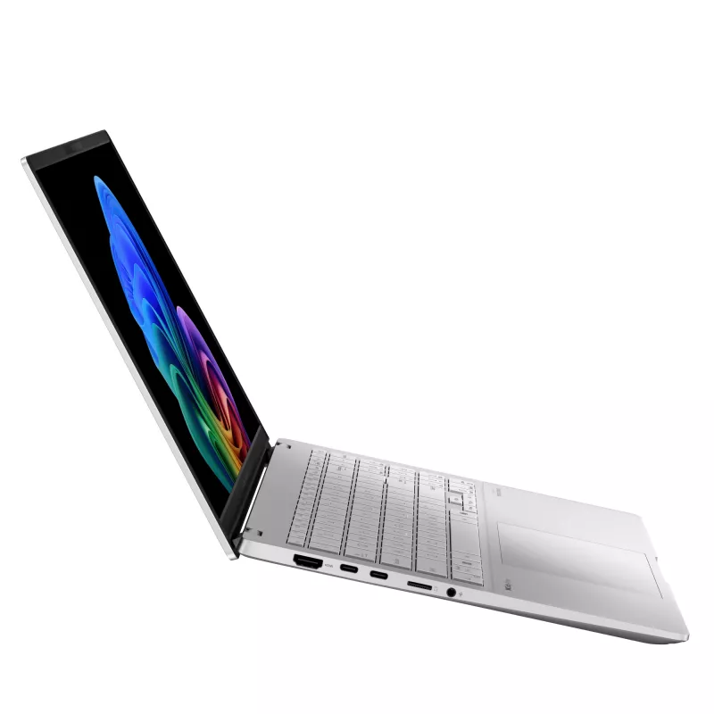 Nešiojamas kompiuteris ASUS Vivobook S 15 S5507QA — Qualcomm Snapdragon X1E-78-100, 15,6 colio 3K, 32 GB RAM, 1 TB SSD, Windows 11 Home, sidabrinis