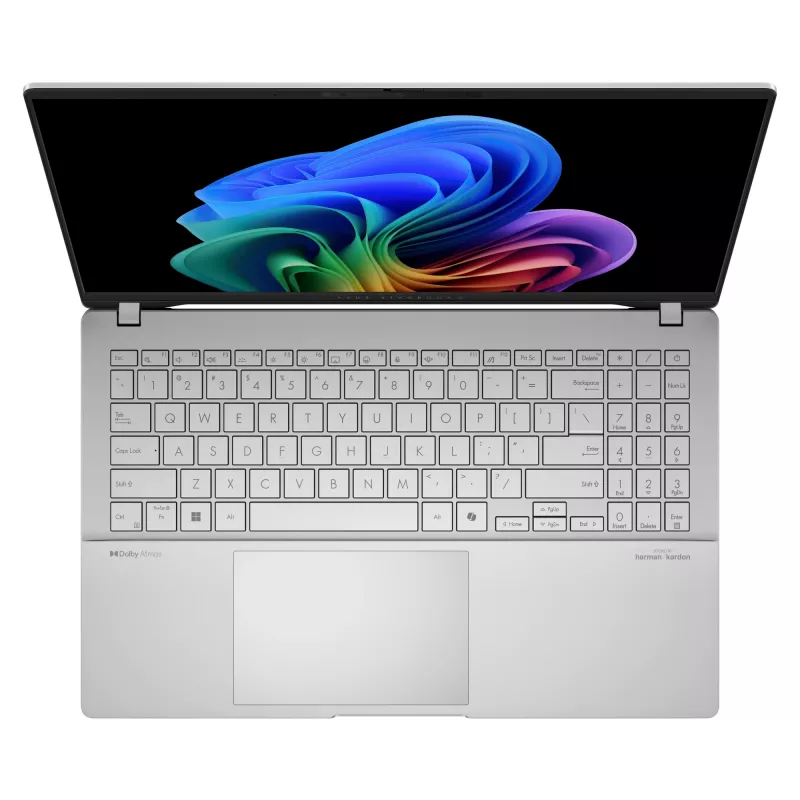 Nešiojamas kompiuteris ASUS Vivobook S 15 S5507QA — Qualcomm Snapdragon X1E-78-100, 15,6 colio 3K, 32 GB RAM, 1 TB SSD, Windows 11 Home, sidabrinis
