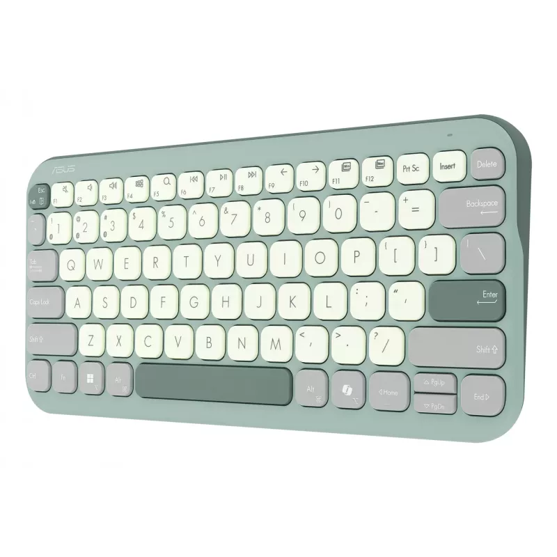 Belaidė Bluetooth klaviatūra ASUS Marshmallow KW100 – US tarptautinis išdėstymas, kompaktiškas dizainas