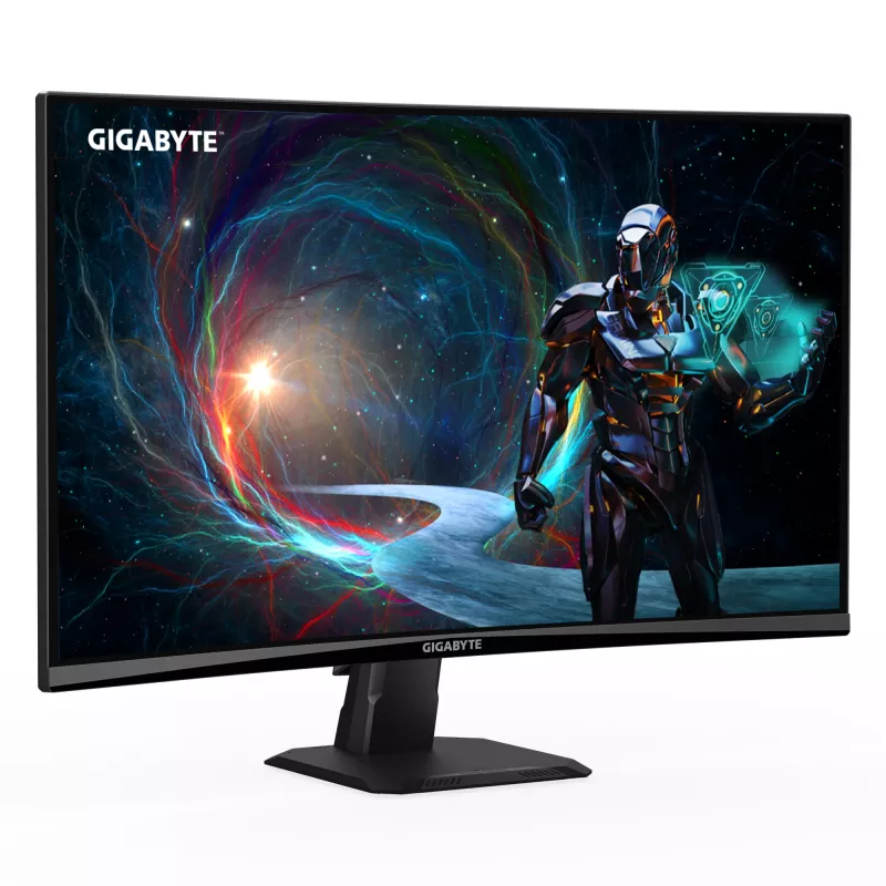 GIGABYTE GS27QCA 27 colių QHD lenktas žaidimų monitorius - 2560 x 1440, 180Hz, 1ms, 250 cd/m², FreeSync, HDR Ready, HDMI 2.0, Displayport 1.4