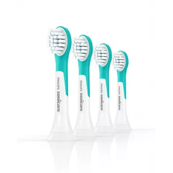 Philips Sonicare for Kids dantų šepetėlio galvutės HX6034/90 — 4 vnt., mėlynos/baltos, keisti kas 3 mėn.