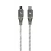 GEMBIRD Premium Cotton Braided USB Type-C į micro-USB įkrovimo ir duomenų laidas, 1,5 m - Pilka