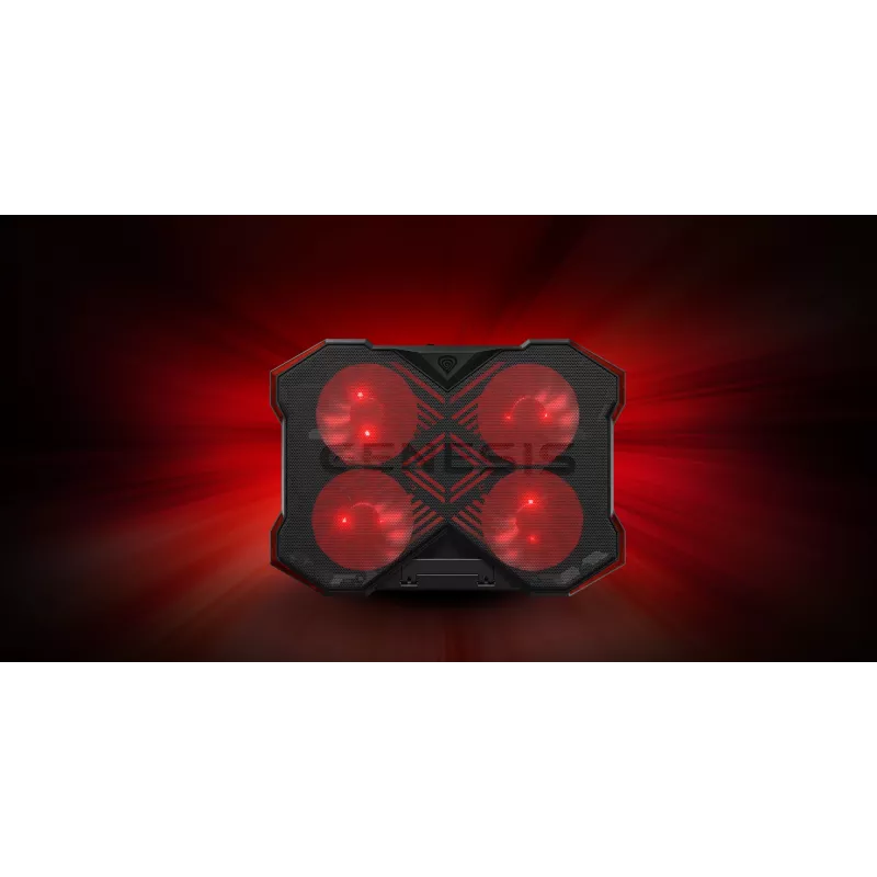Aušinimo padėklas nešiojamam kompiuteriui GENESIS Oxid 260, 43,9 cm (17,3 inch), 1010 RPM, juodas/raudonas