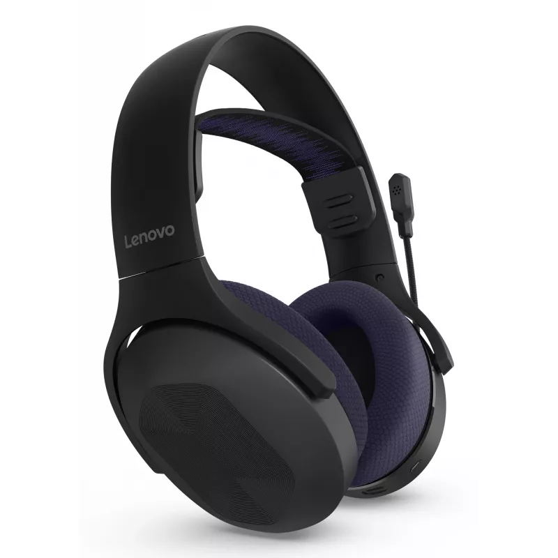 Lenovo Legion H410 Belaidės ausinės su mikrofonu, USB Type-C, Bluetooth, juodos, violetinės