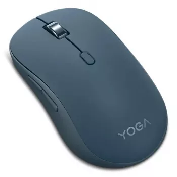Belaidė ambidekstrinė Bluetooth optinė pelė Lenovo Yoga – 4000 DPI, 8 mygtukai, ratukas, maitinama baterija, žalsvai mėlyna