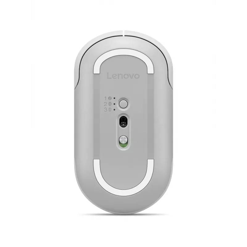 Belaidė tyli pelė Lenovo 700 Multi-Device ambidekstrinė optinė 4000 DPI RF + Bluetooth 8 mygtukai balta