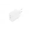 Lenovo G0A6065WEU universalus mobilių įrenginių įkroviklis, 65 W, du USB-C, GaN, baltas
