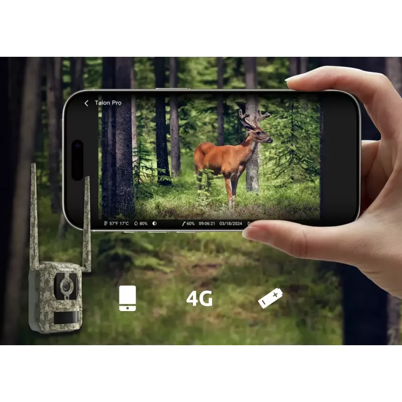 Medžioklinė kameros Reolink Camovue Talon S130 4G LTE, 8 MP, 3840×2160, 95° H × 50.2° V, IP67, įkraunama USB-C, lauko