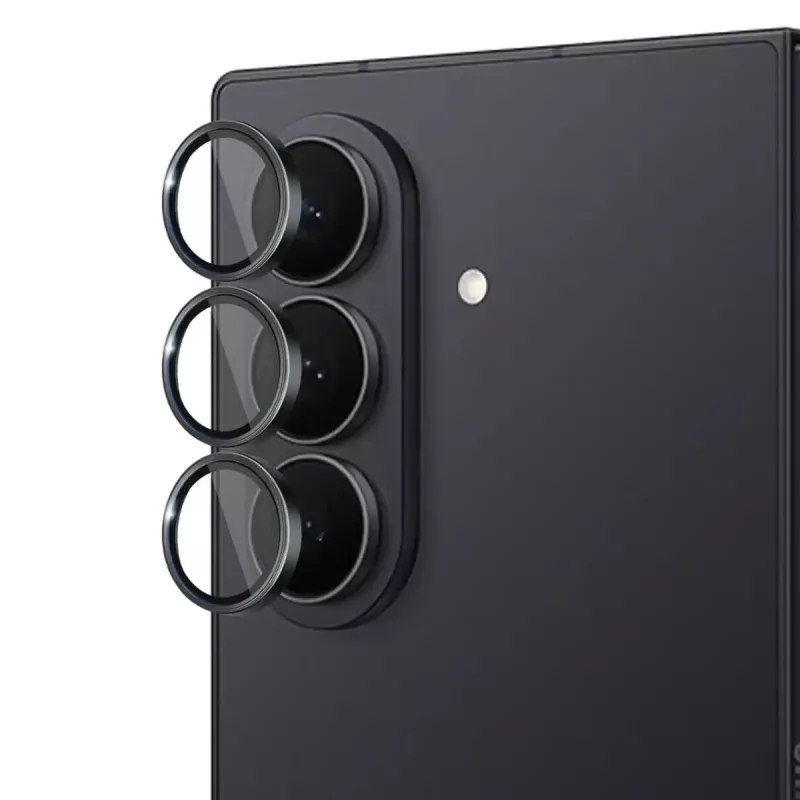 3MK apsauginis kameros stikliukas Samsung Galaxy Z Fold 7 – grūdintas stiklas, juodas