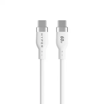 TARGUS Silikoninis USB-C į USB-C 60W įkrovimo laidas 1,5 m – baltas