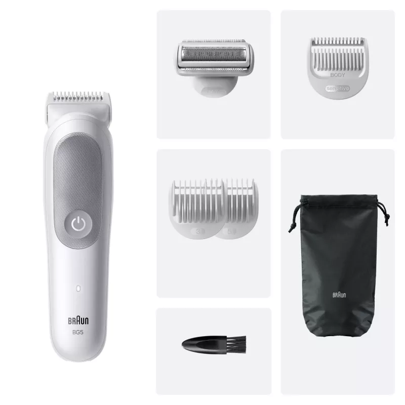 Braun Series 5 kūno kirpimo mašinėlė / skustuvas, šviesiai pilka