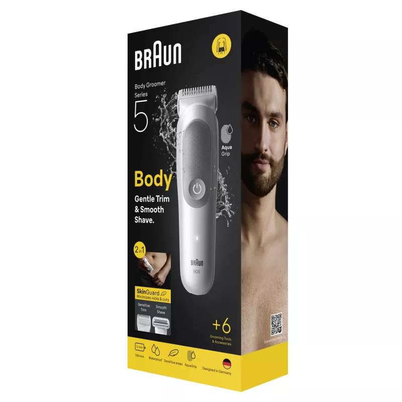 Braun Series 5 kūno kirpimo mašinėlė / skustuvas, šviesiai pilka