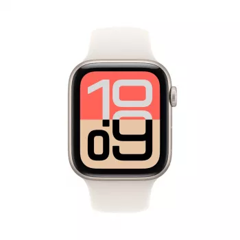 Apple Watch SE 3 GPS 44 mm, starlight aliumininis korpusas su starlight sportine juostele S/M